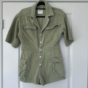 Zara denim overalls jumpsuit size XS